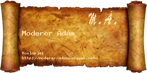 Moderer Ádám névjegykártya